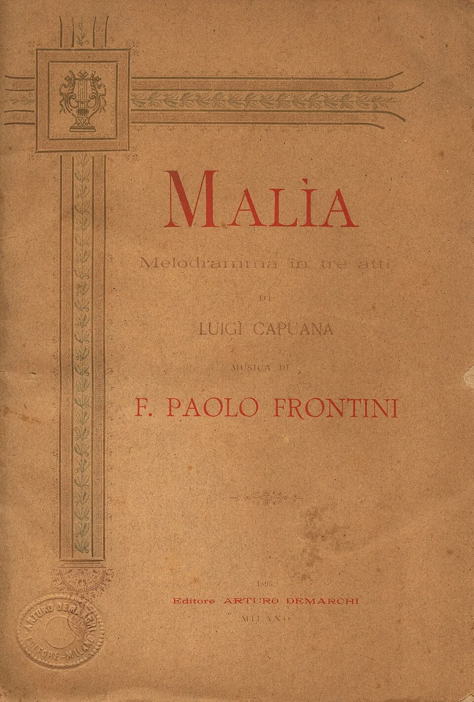 Copertina di Malìa