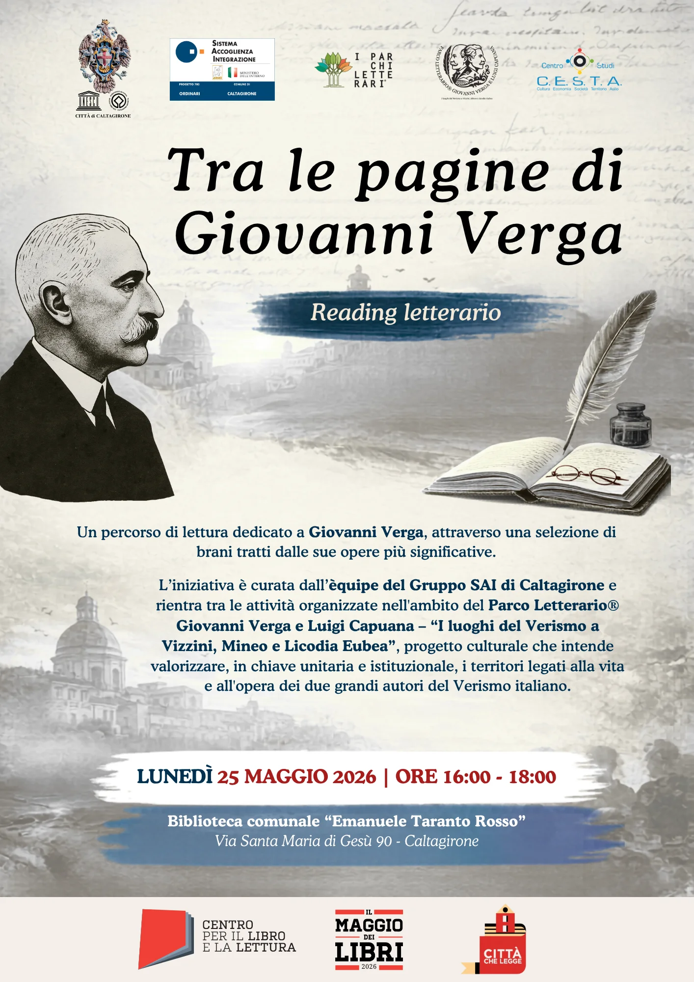 Tra le pagine di Giovanni Verga - Reading Letterario a Caltagirone (Ct)