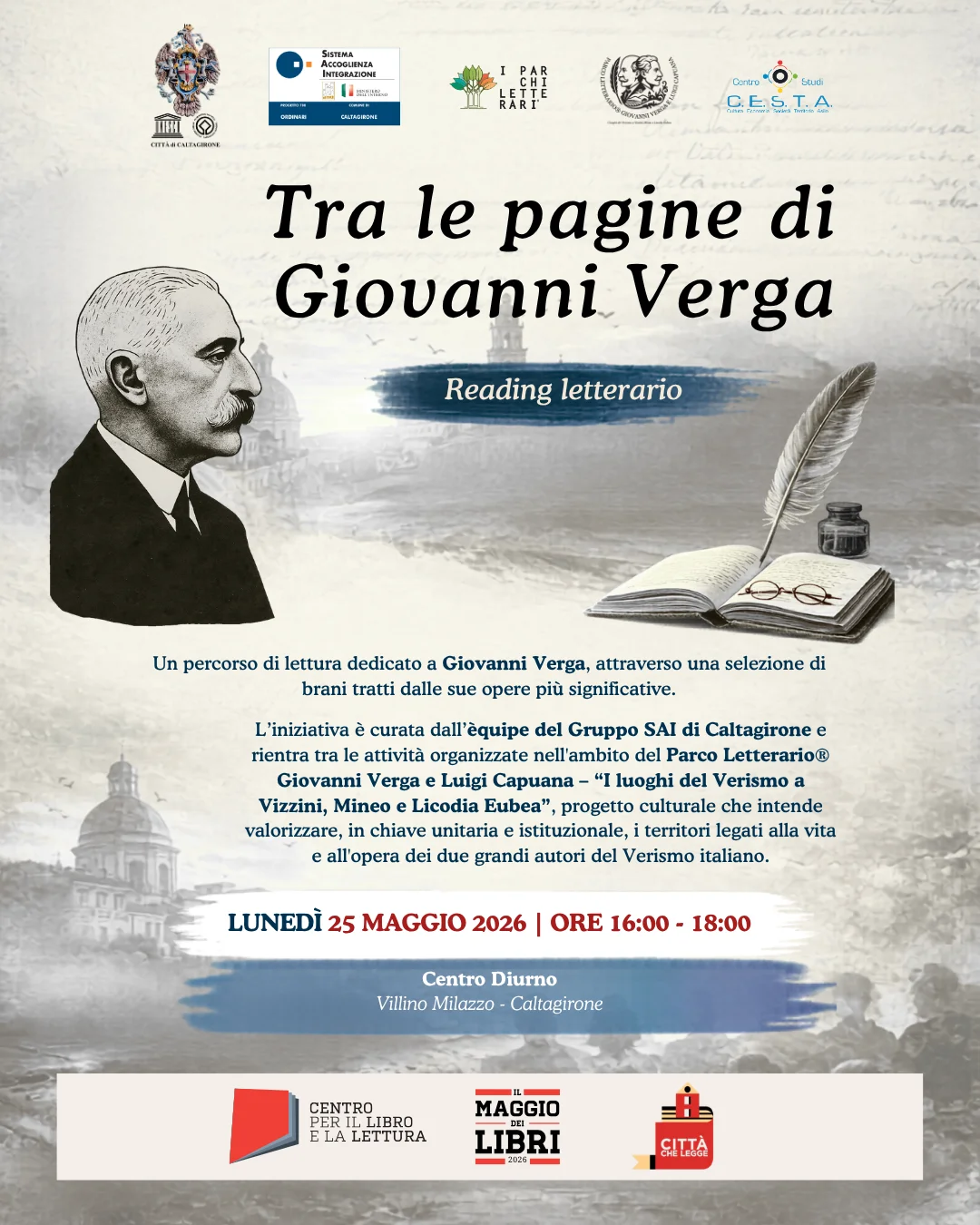 Tra le pagine di Giovanni Verga - Reading Letterario a Caltagirone (Ct)